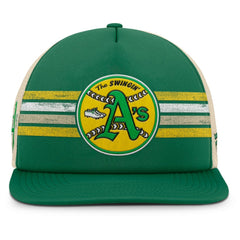 Athletics Cooperstown Collection Powers Snapback Hat - Green/Natural