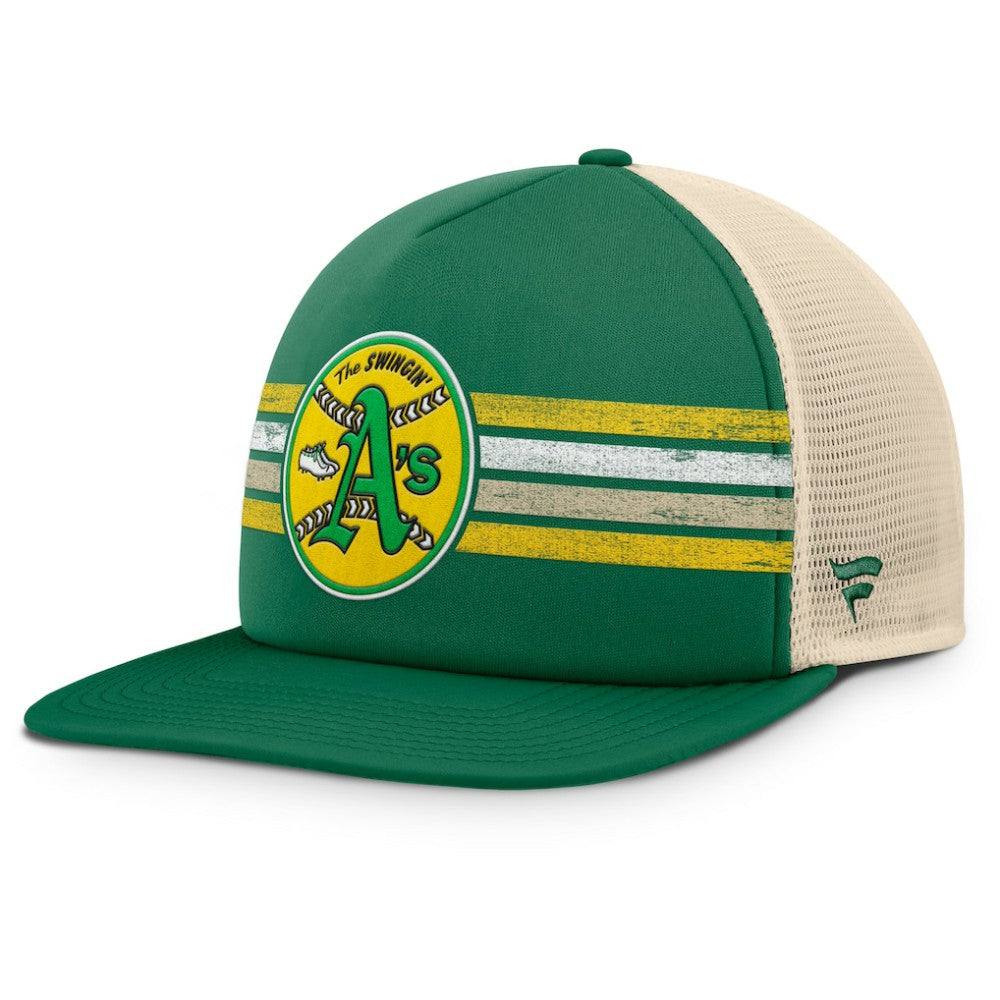 Athletics Cooperstown Collection Powers Snapback Hat - Green/Natural