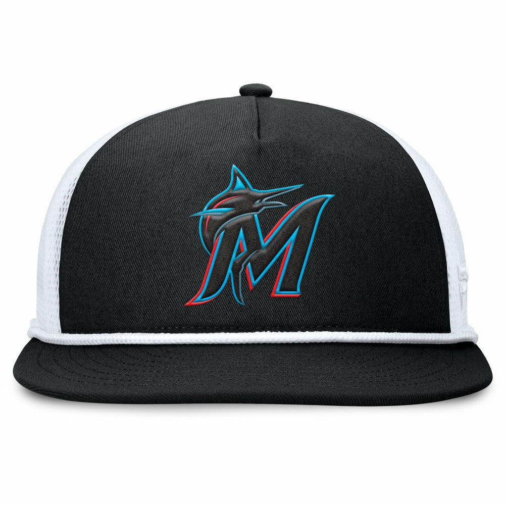 Miami Marlins Clubhouse Change Up Snapback Hat - Black/White