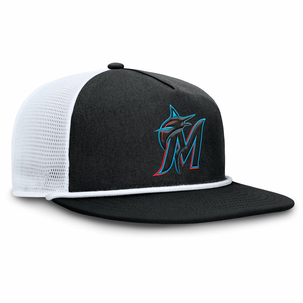 Miami Marlins Clubhouse Change Up Snapback Hat - Black/White