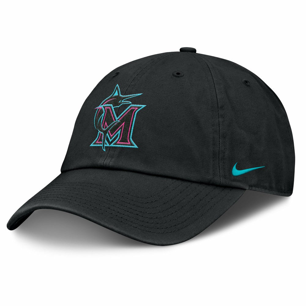 Miami Marlins Unisex 2025 City Connect Club Adjustable Hat - Black | Nike