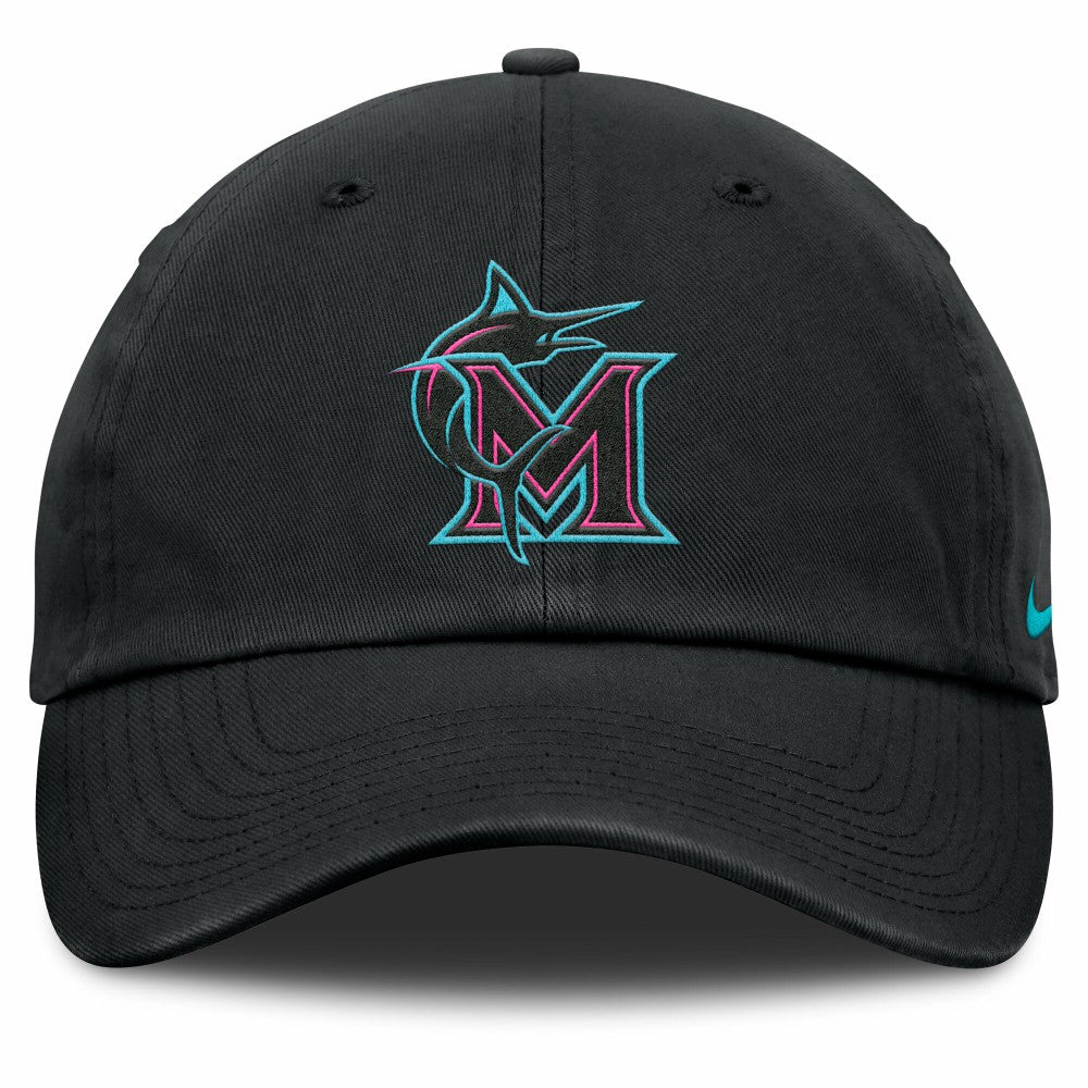 Miami Marlins Unisex 2025 City Connect Club Adjustable Hat - Black | Nike