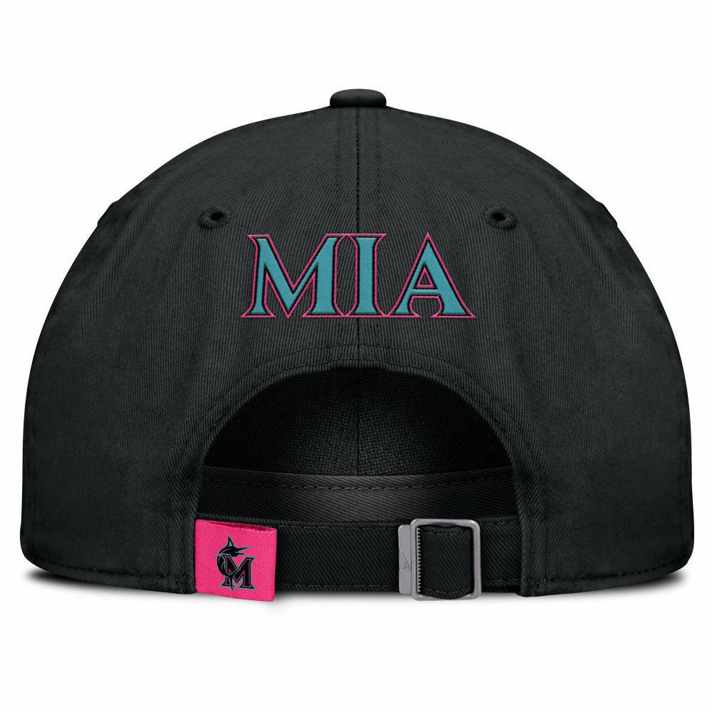 Miami Marlins Unisex 2025 City Connect Club Adjustable Hat - Black | Nike
