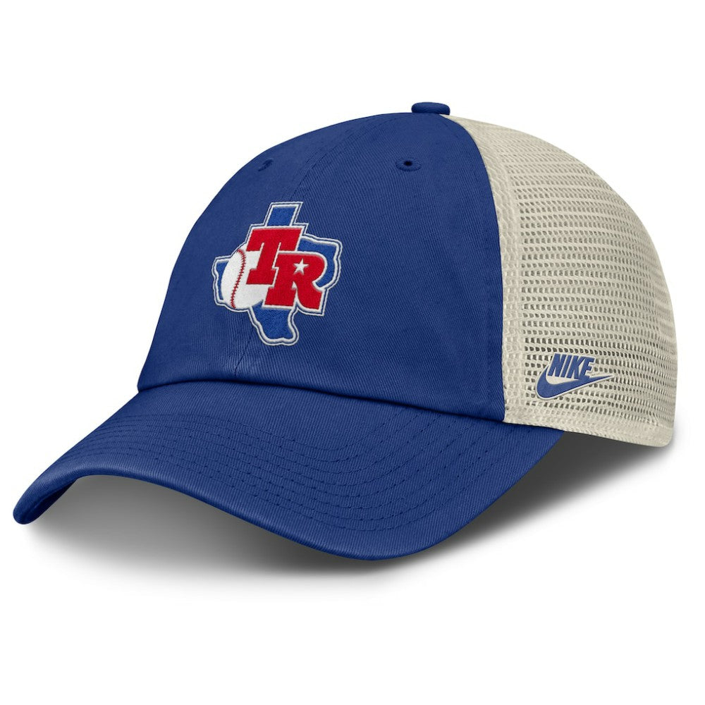 Texas Rangers Cooperstown Collection Club Trucker Adjustable Hat - Royal/Natural | Nike