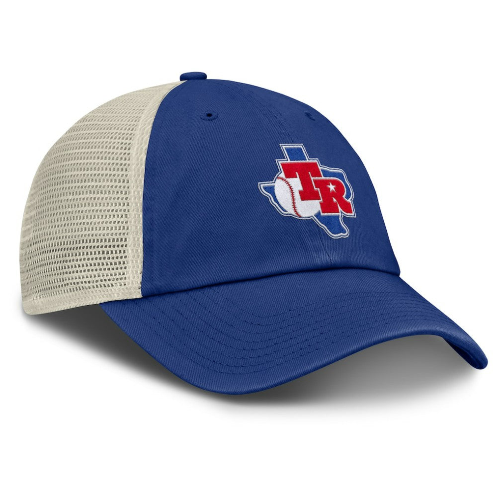 Texas Rangers Cooperstown Collection Club Trucker Adjustable Hat - Royal/Natural | Nike