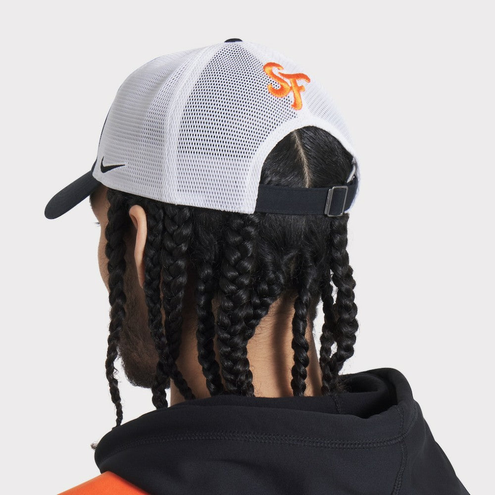 San Francisco Giants Unisex 2025 City Connect Club Adjustable Trucker Hat -  Black/White | Nike