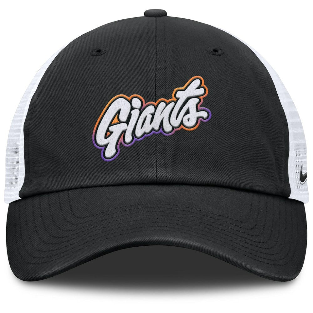 San Francisco Giants Unisex 2025 City Connect Club Adjustable Trucker Hat -  Black/White | Nike