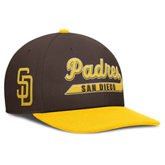 San Diego Padres Pro Performance Snapback Hat - Brown/Gold | Nike