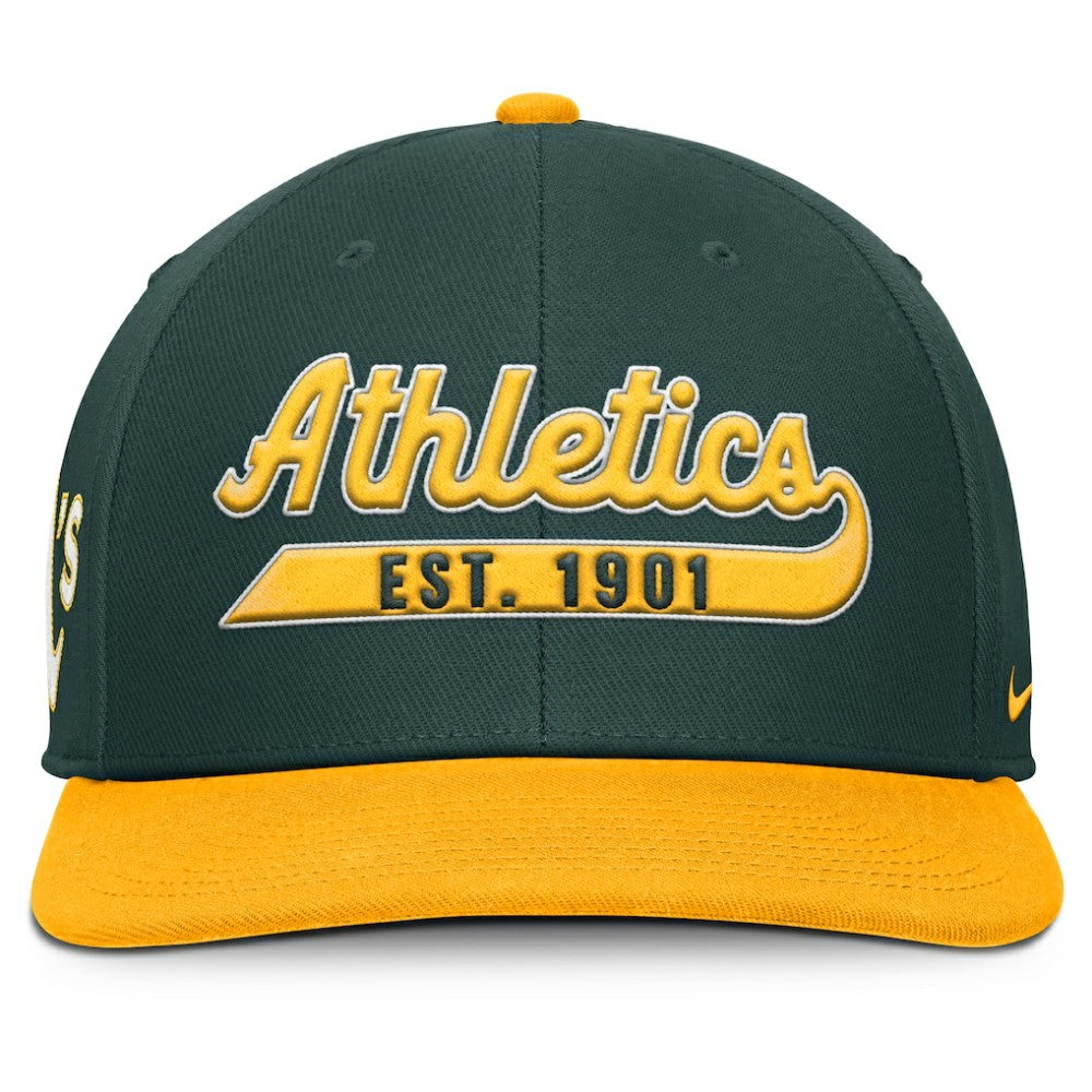 Athletics Pro Performance Snapback Hat - Green/Gold | Nike