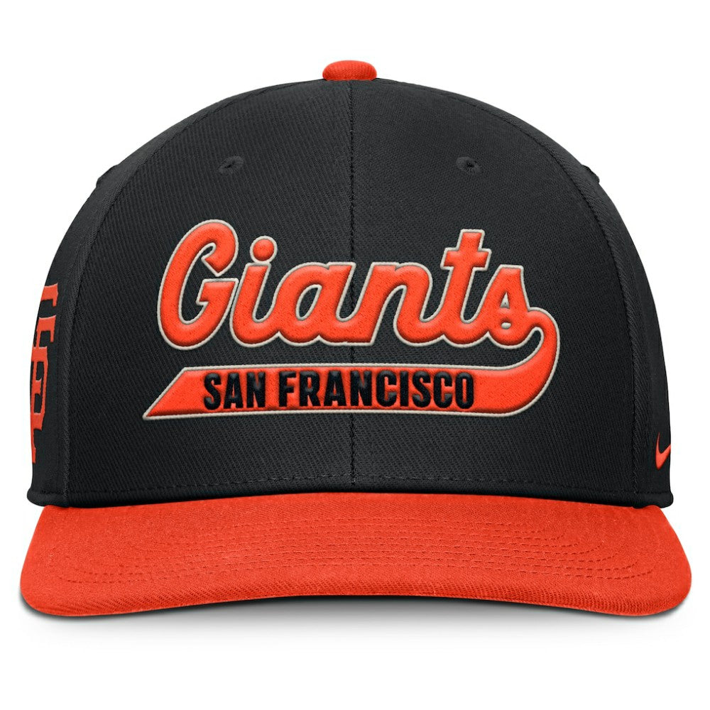 San Francisco Giants Pro Performance Snapback Hat - Black/Orange | Nike