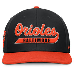Baltimore Orioles Pro Performance Snapback Hat - Black/Orange | Nike
