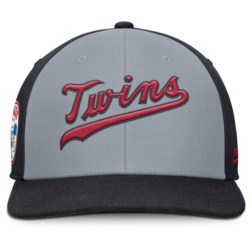 Minnesota Twins Pro Performance Snapback Hat - Gray/Navy | Nike