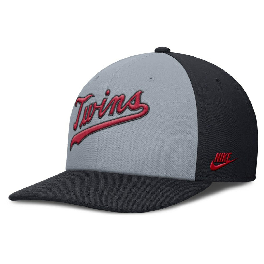 Minnesota Twins Pro Performance Snapback Hat - Gray/Navy | Nike