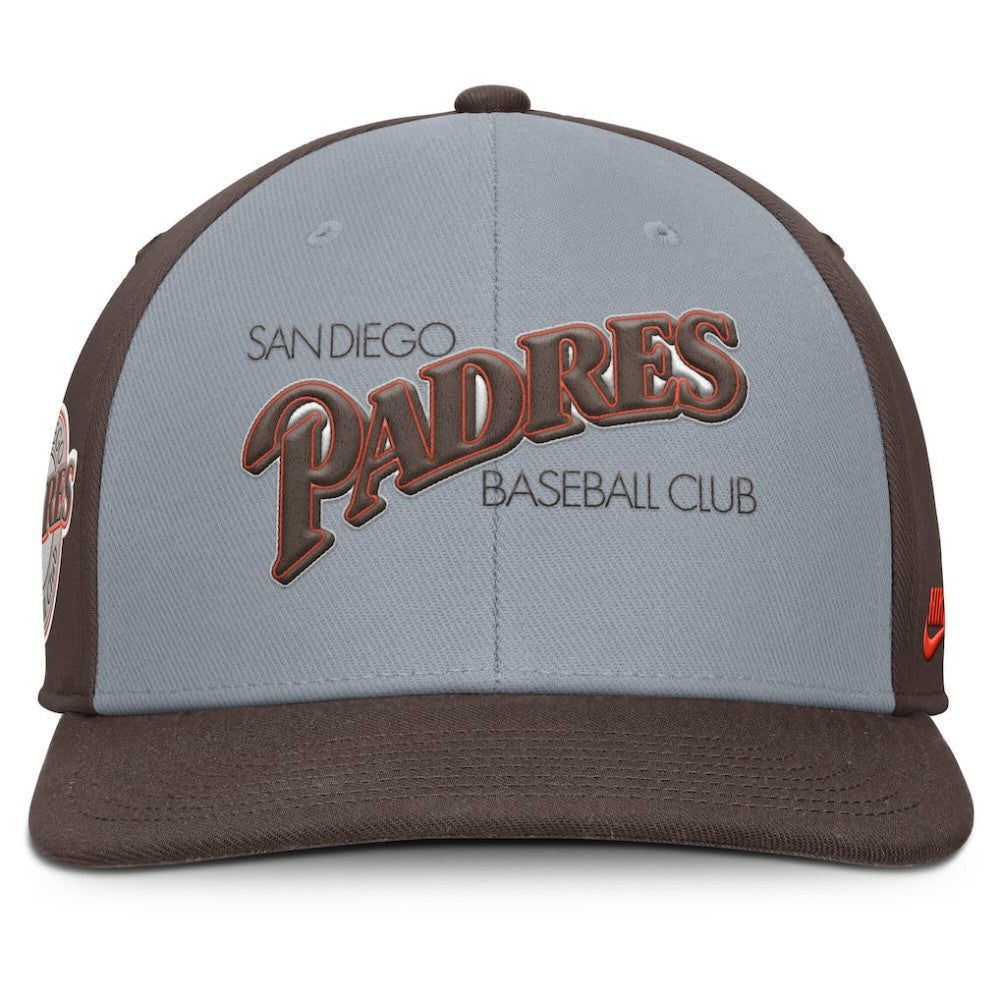 San Diego Padres Pro Performance Snapback Hat - Gray/Brown | Nike