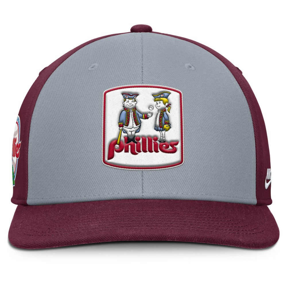 Philadelphia Phillies Pro Performance Snapback Hat - Gray/Burgundy | Nike