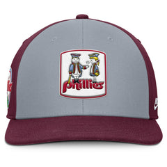 Philadelphia Phillies Pro Performance Snapback Hat - Gray/Burgundy | Nike