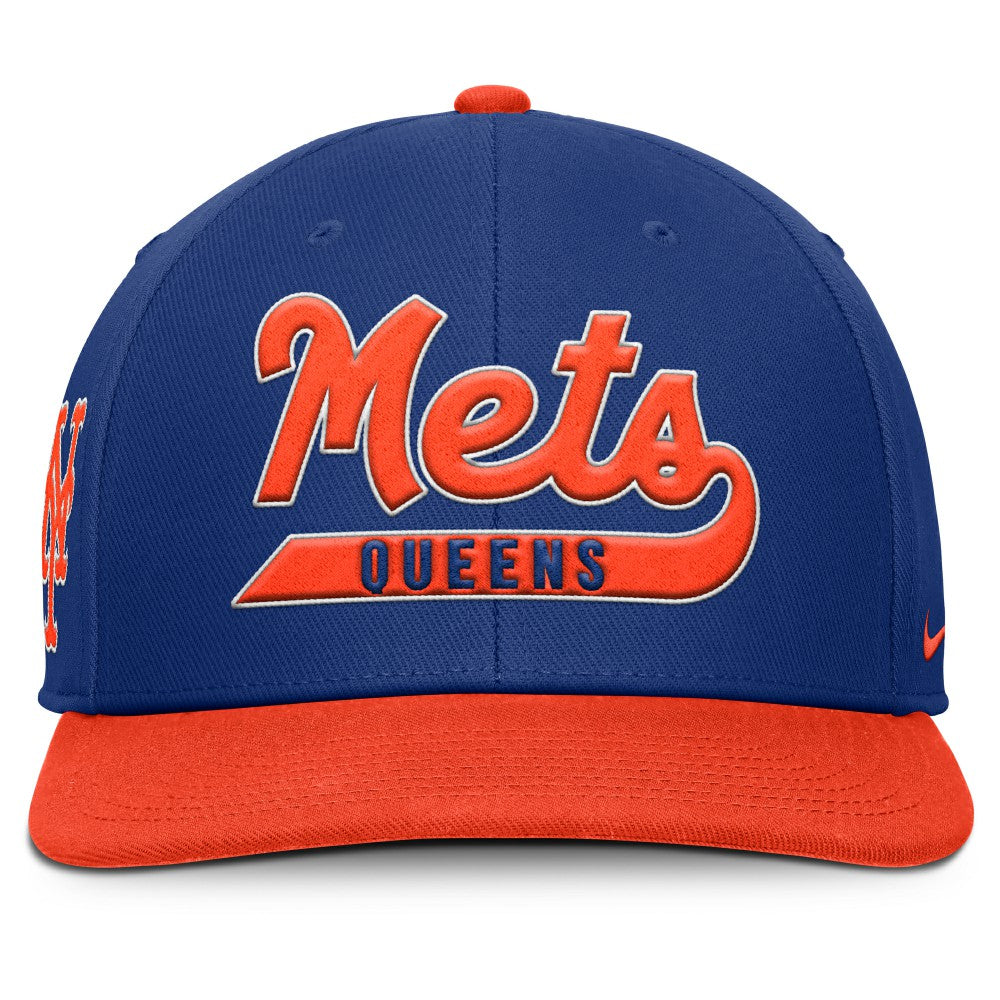 New York Mets Pro Performance Snapback Hat - Royal/Orange | Nike