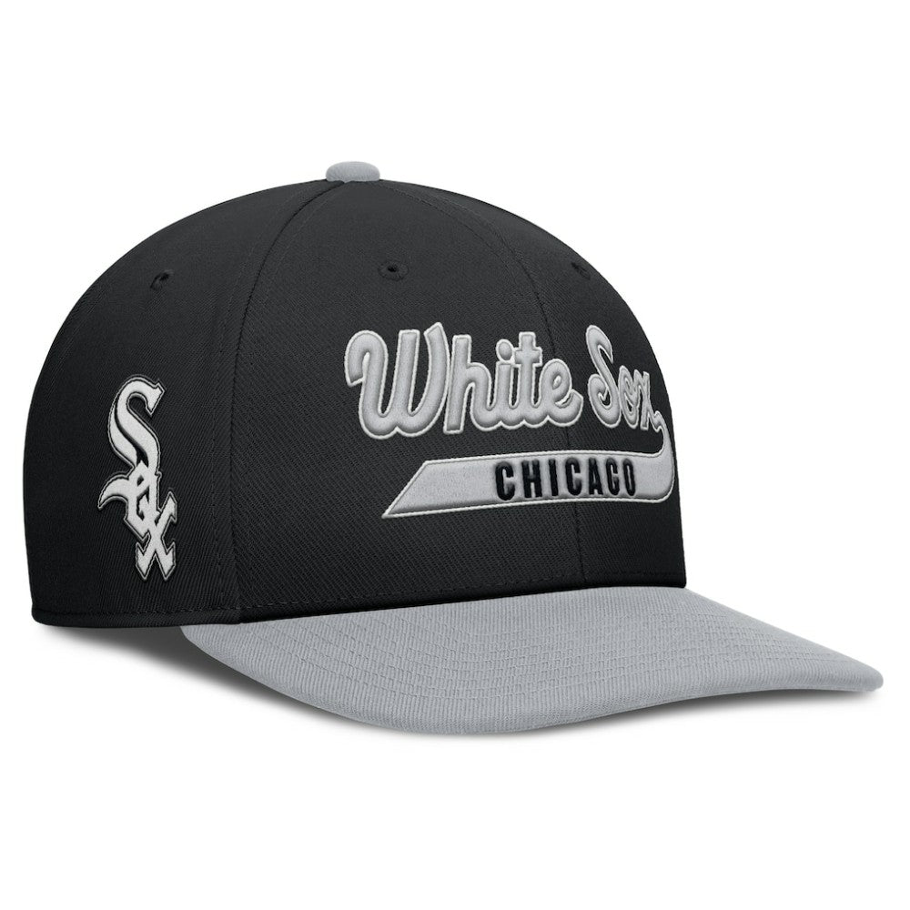 Chicago White Sox Pro Performance Snapback Hat - Black/Gray | Nike