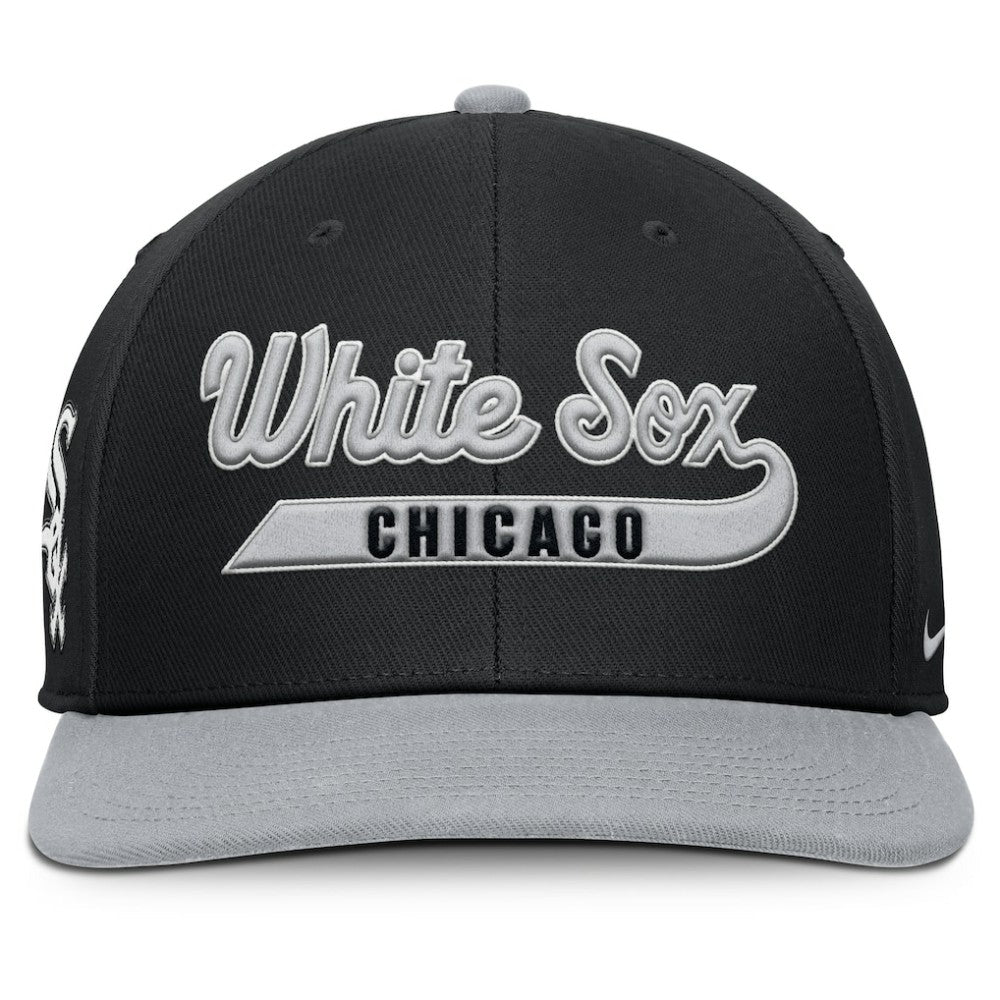 Chicago White Sox Pro Performance Snapback Hat - Black/Gray | Nike