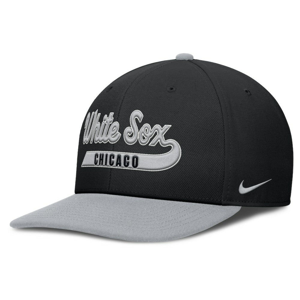 Chicago White Sox Pro Performance Snapback Hat - Black/Gray | Nike
