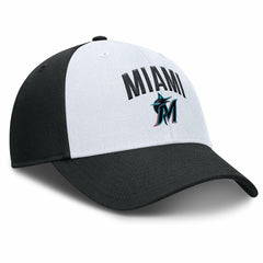 Miami Marlins Club Performance Adjustable Hat - White/Black | Nike