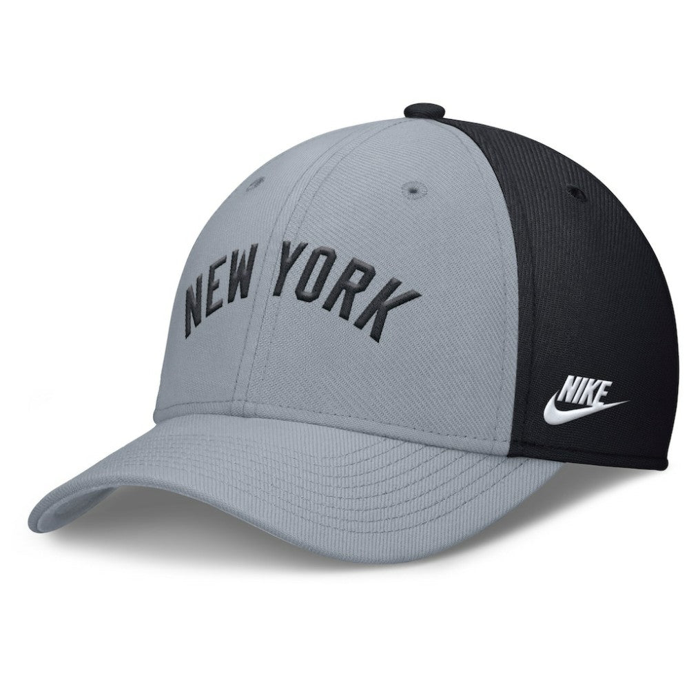 New York Yankees Rise Swoosh Performance Flex Hat - Gray/Navy | Nike