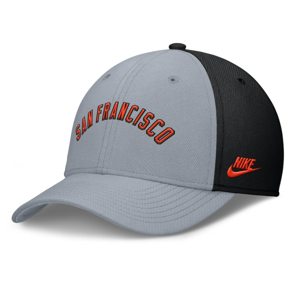 San Francisco Giants Rise Swoosh Performance Flex Hat - Gray/Black | Nike
