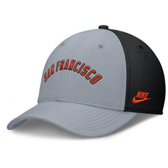 San Francisco Giants Rise Swoosh Performance Flex Hat - Gray/Black | Nike