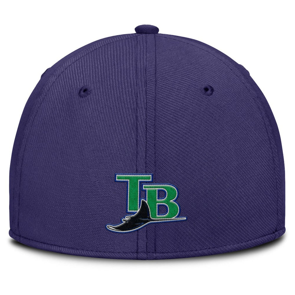 Tampa Bay Rays Rise Swoosh Performance Flex Hat - Gray/Purple | Nike