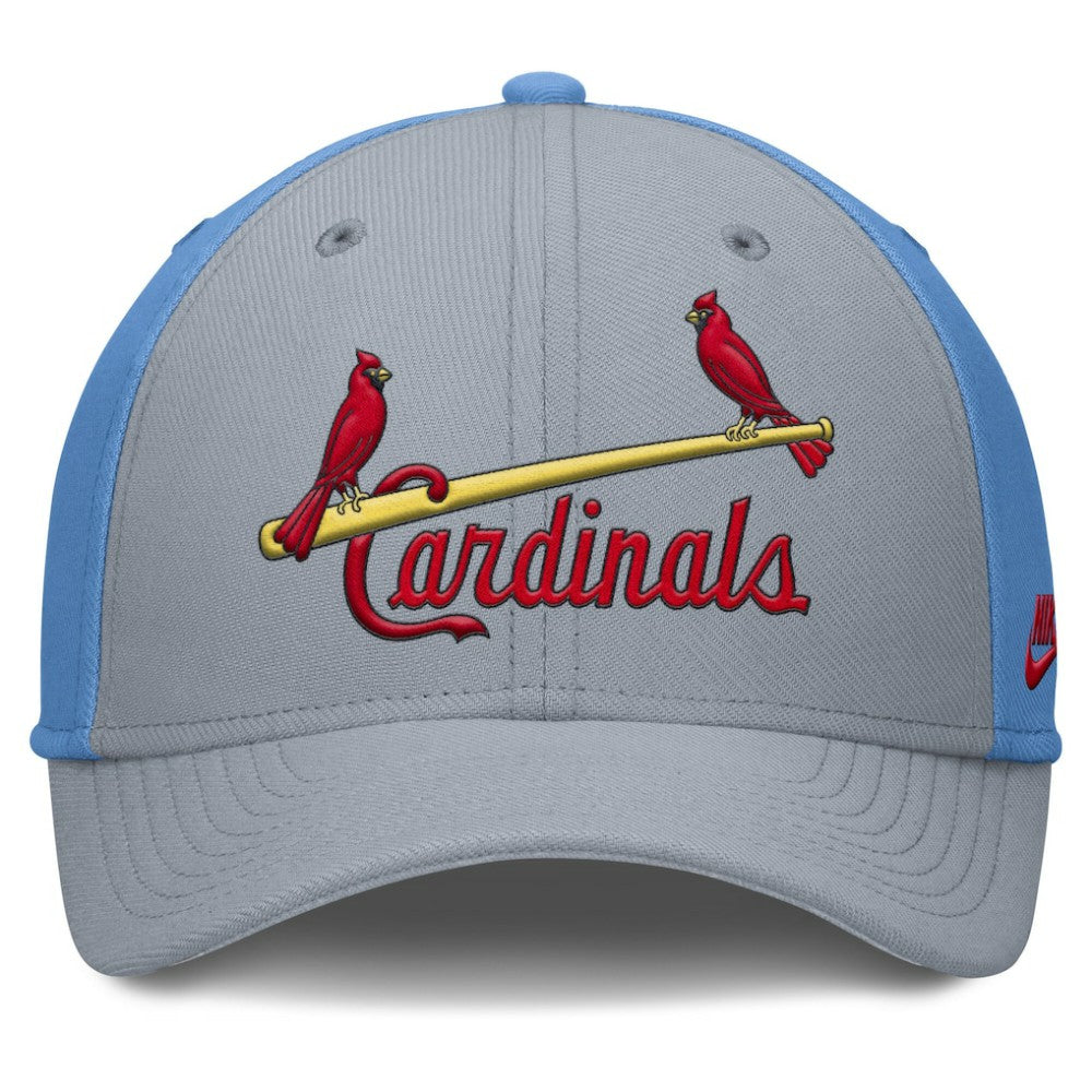 St. Louis Cardinals Rise Swoosh Performance Flex Hat - Gray/Light Blue | Nike