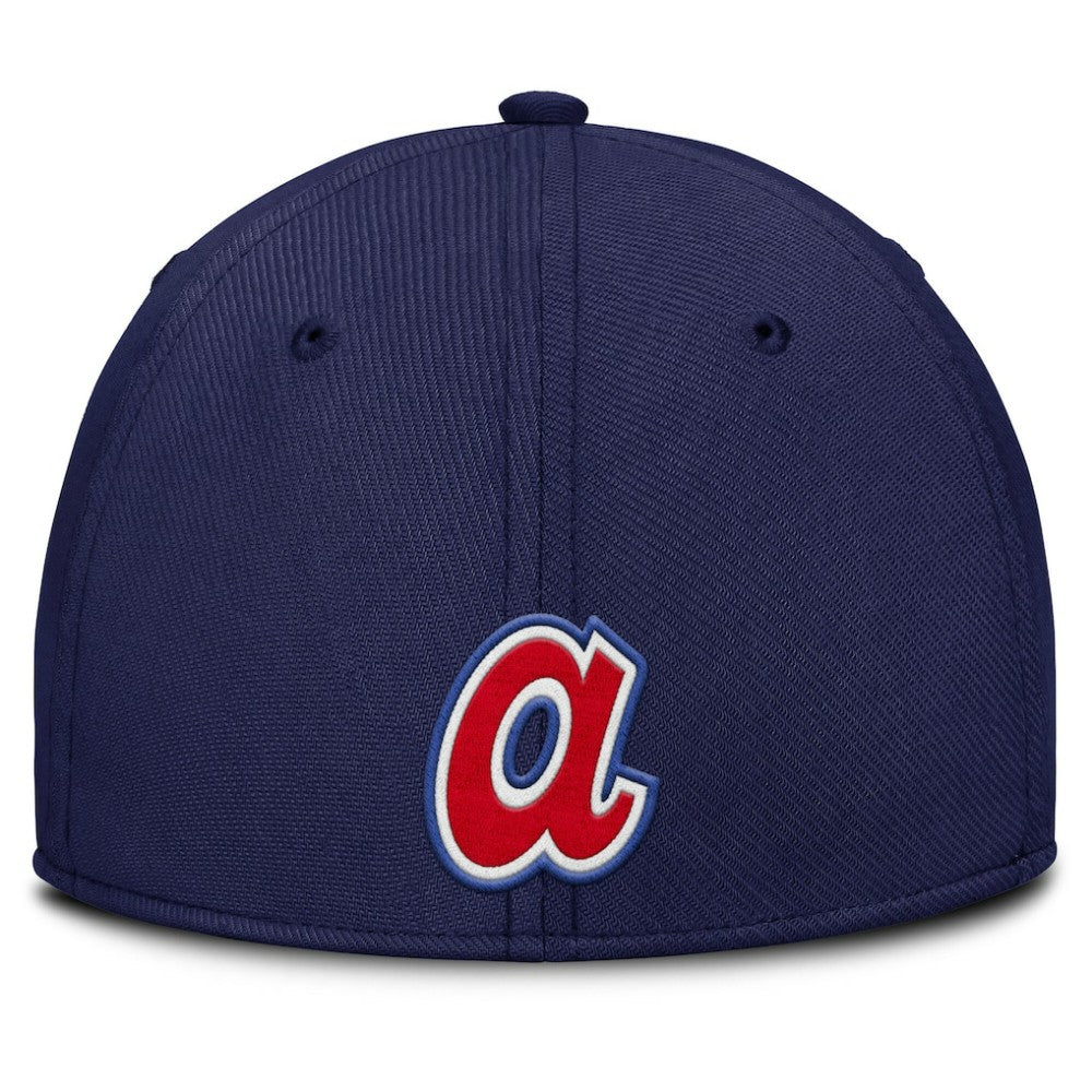Atlanta Braves Rise Swoosh Performance Flex Hat - Gray/Navy | Nike