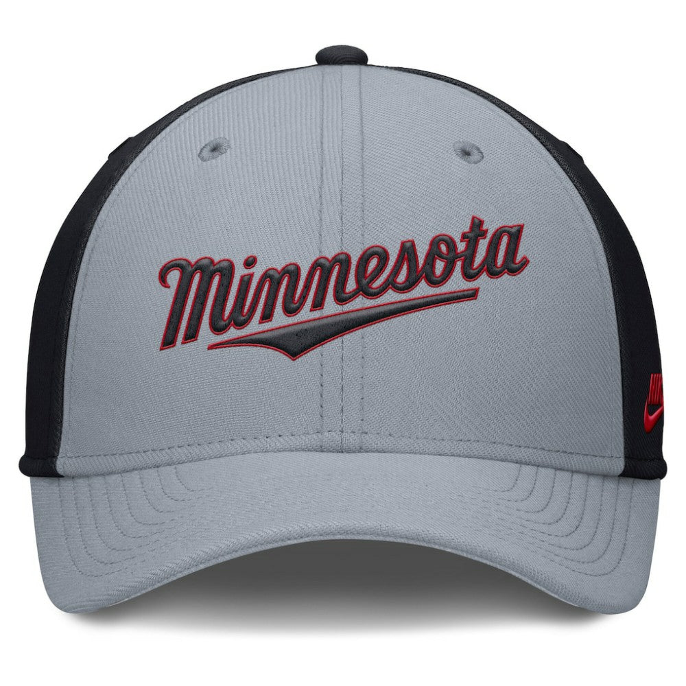 Minnesota Twins Rise Swoosh Performance Flex Hat - Gray/Navy | Nike