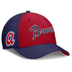 Atlanta Braves Rise Swoosh Performance Flex Hat - Navy/Red | Nike