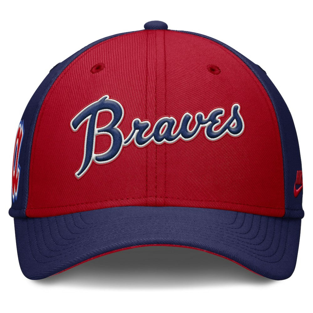 Atlanta Braves Rise Swoosh Performance Flex Hat - Navy/Red | Nike