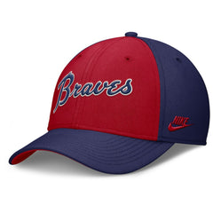 Atlanta Braves Rise Swoosh Performance Flex Hat - Navy/Red | Nike