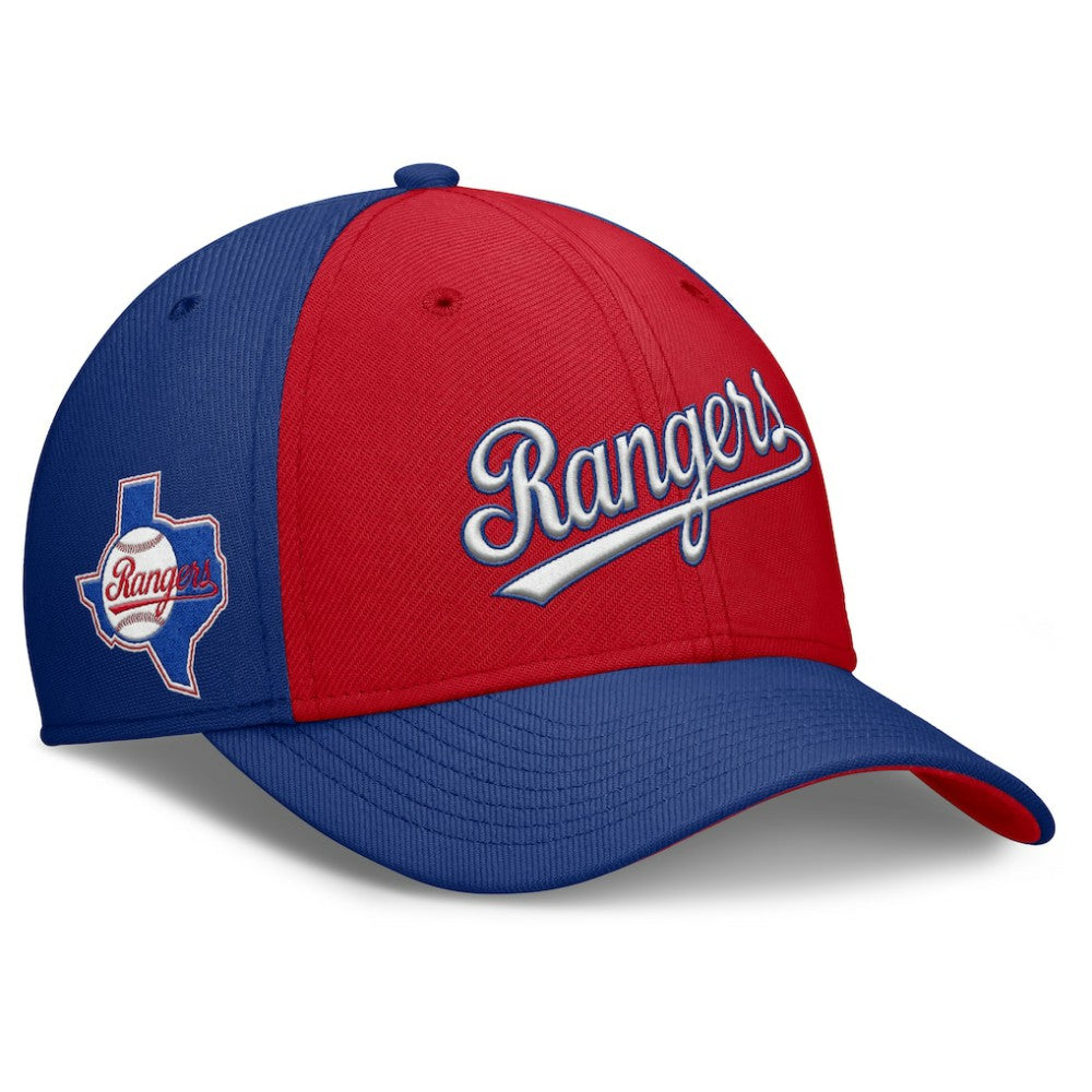 Texas Rangers Rise Swoosh Performance Flex Hat - Royal/Red | Nike