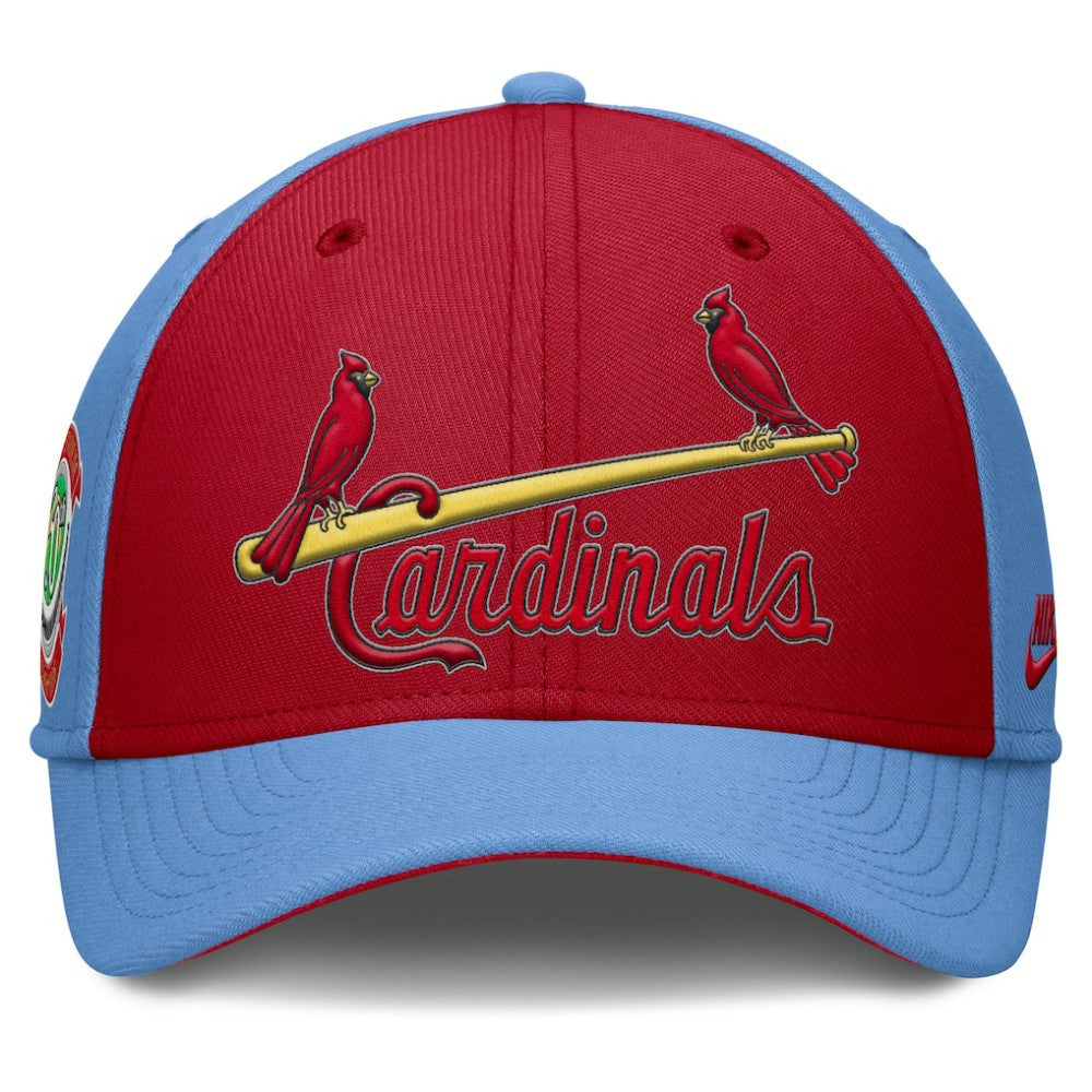 St. Louis Cardinals Rise Swoosh Performance Flex Hat - Light Blue/Red | Nike
