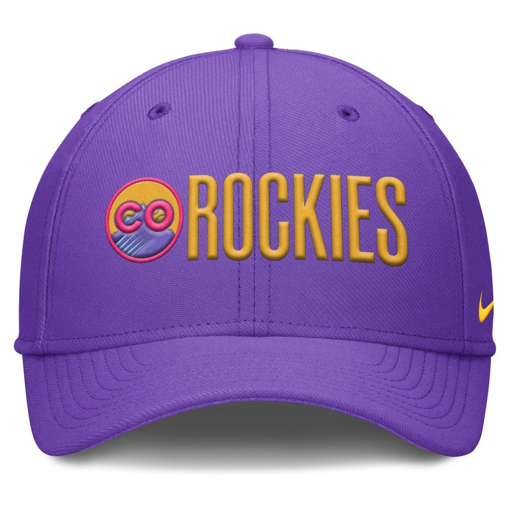 Colorado Rockies 2025 City Connect Rise Swoosh Performance Flex Hat - Purple | Nike