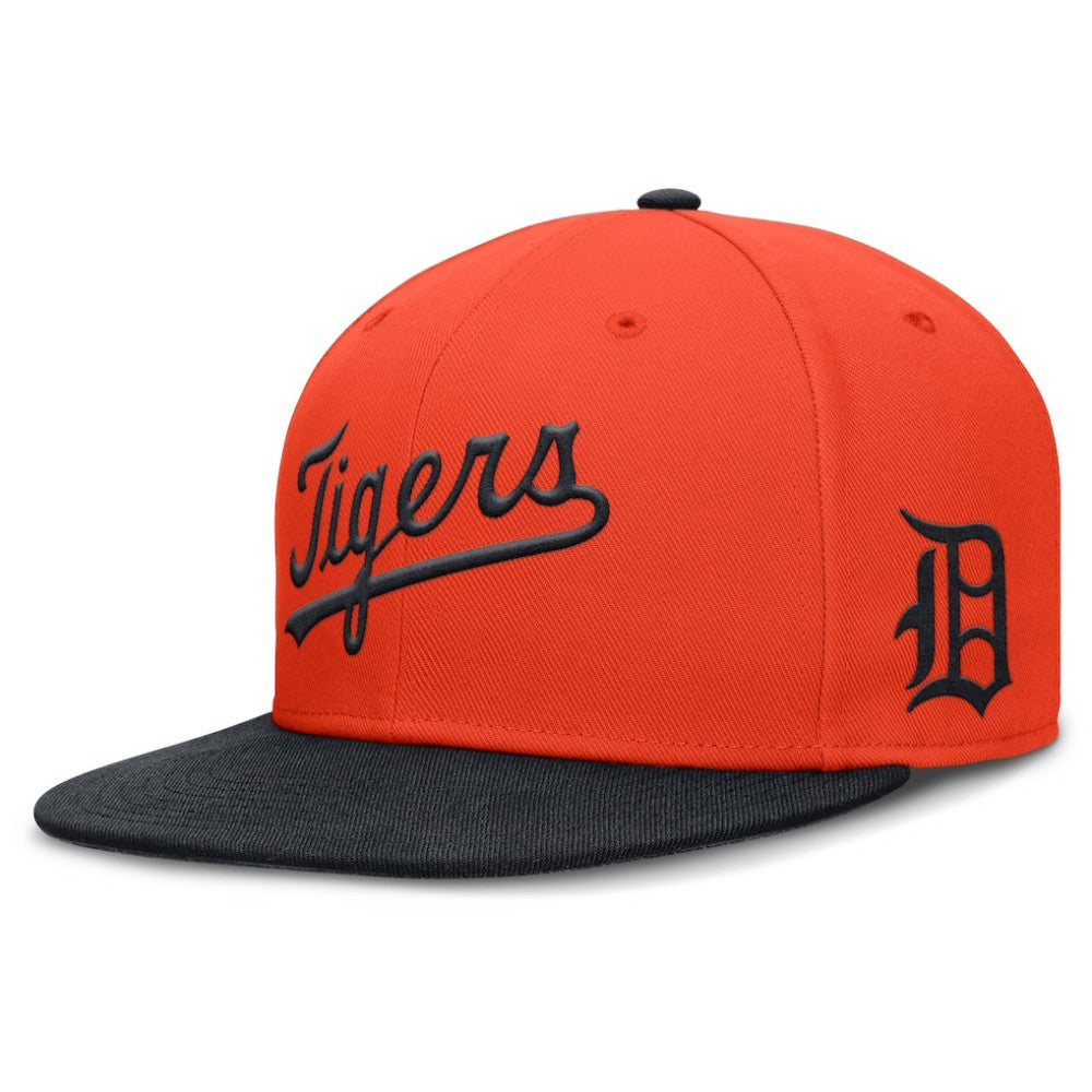 Detroit Tigers Cooperstown Two-Tone Dri-FIT Round Bill True Fitted Hat - Orange | Nike