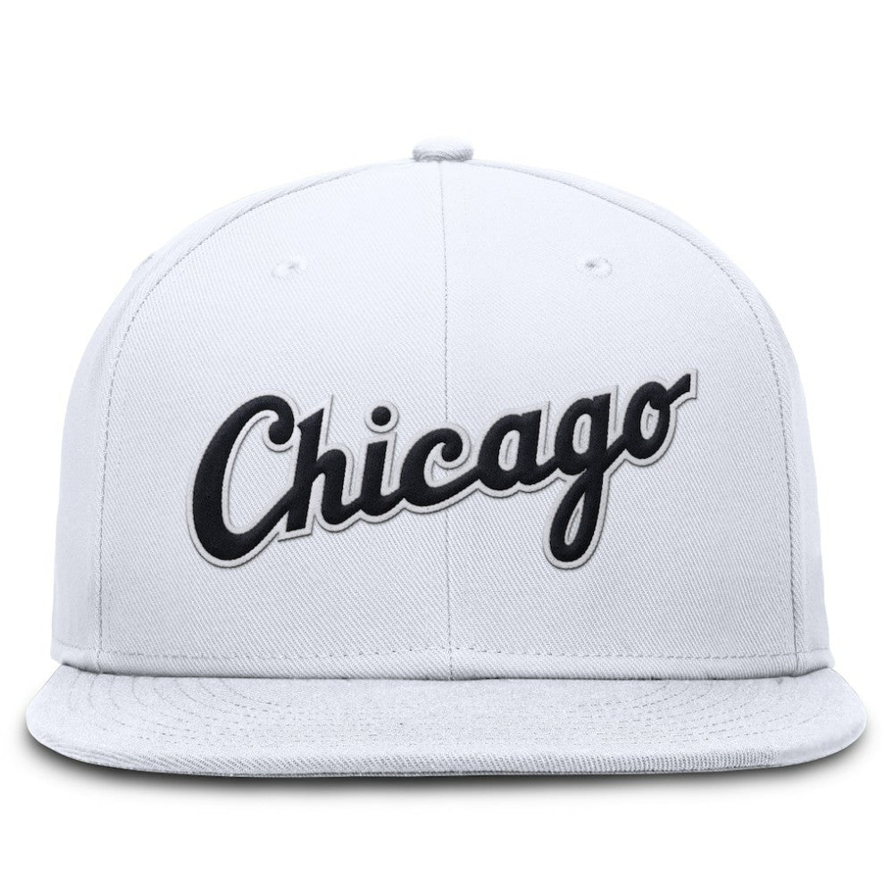 Chicago White Sox Wordmark Dri-FIT Round Bill True Fitted Hat - White | Nike