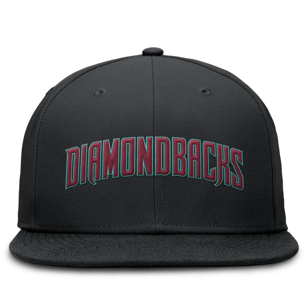 Arizona Diamondbacks Wordmark Dri-FIT Round Bill True Fitted Hat - Black | Nike