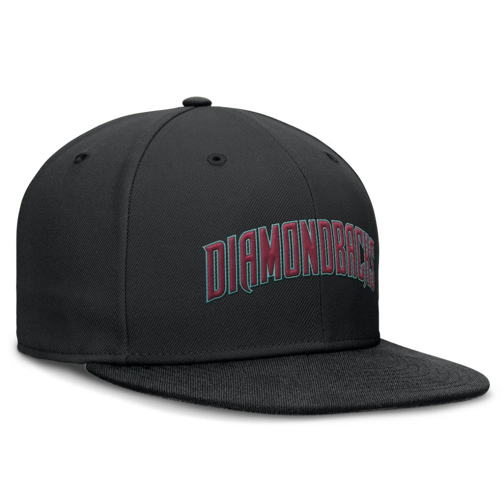 Arizona Diamondbacks Wordmark Dri-FIT Round Bill True Fitted Hat - Black | Nike