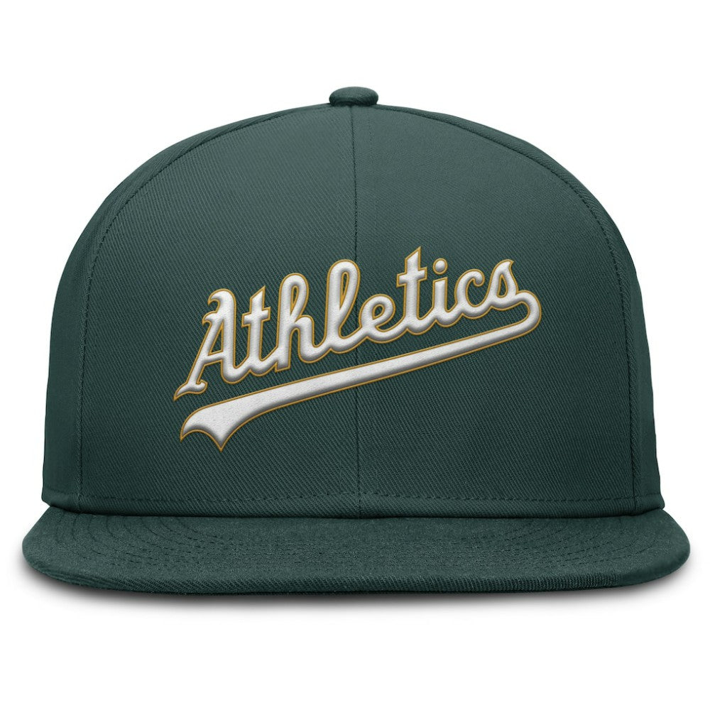 Athletics Wordmark Dri-FIT Round Bill True Fitted Hat - Green | Nike