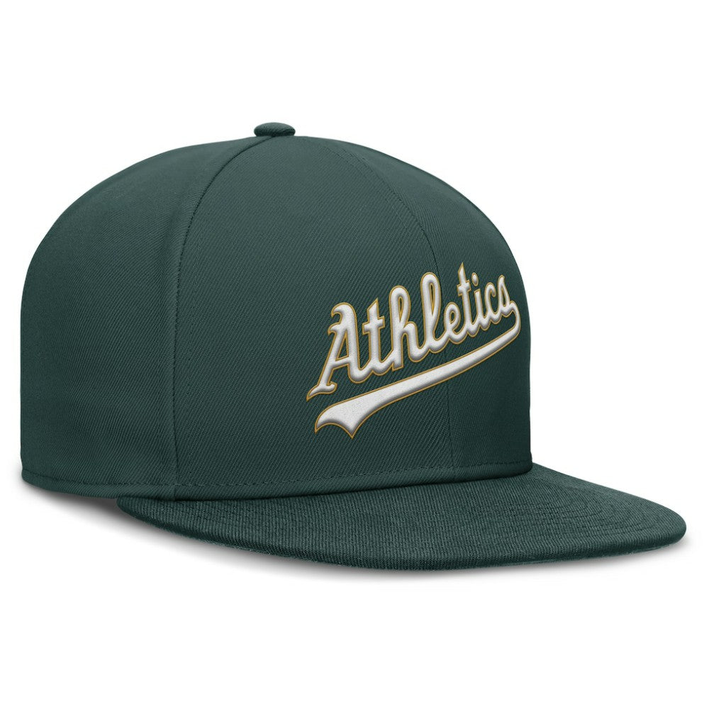 Athletics Wordmark Dri-FIT Round Bill True Fitted Hat - Green | Nike