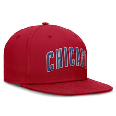 Chicago Cubs Wordmark Dri-FIT Round Bill True Fitted Hat - Red | Nike