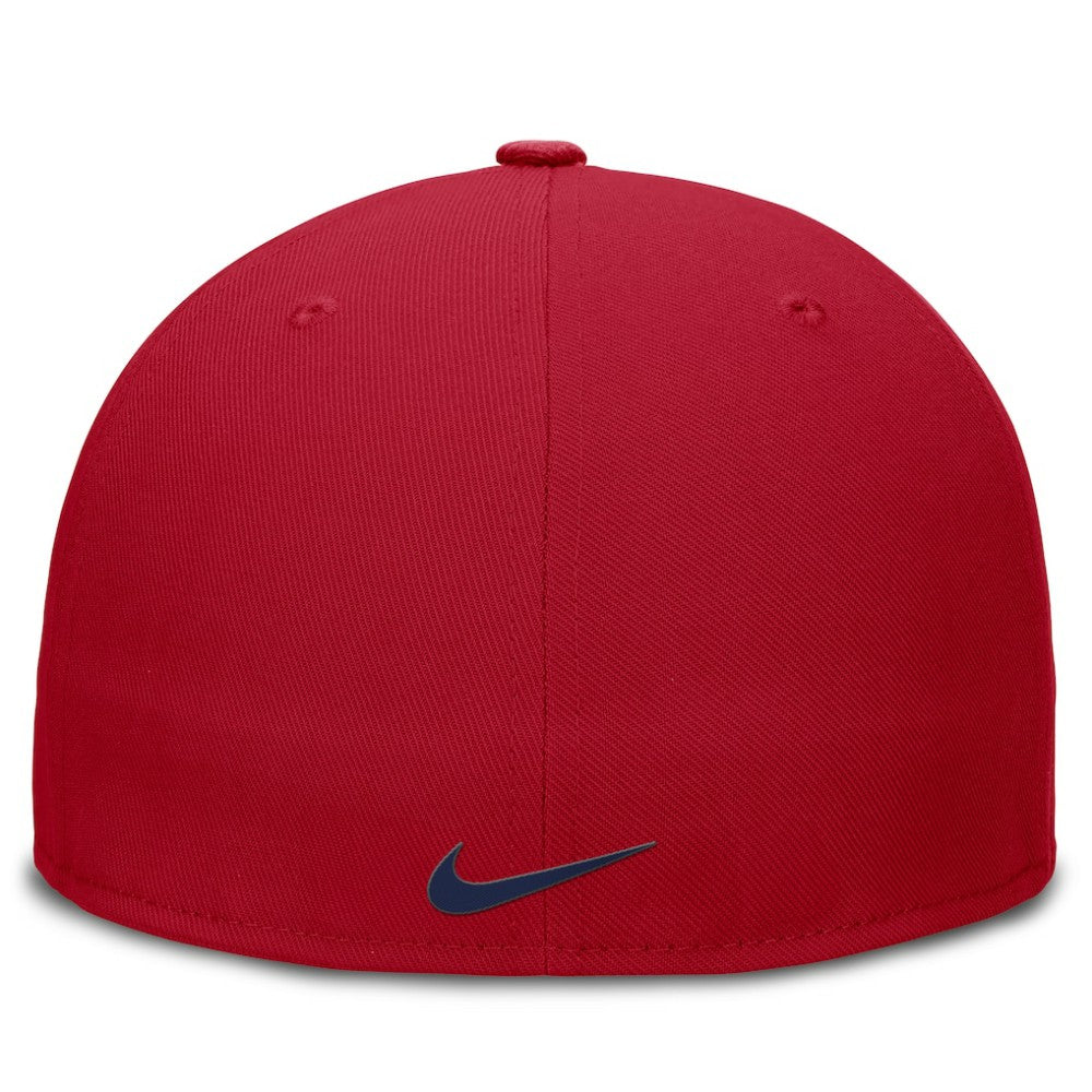 Chicago Cubs Wordmark Dri-FIT Round Bill True Fitted Hat - Red | Nike