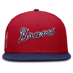 Atlanta Braves Cooperstown Two-Tone Dri-FIT Round Bill True Fitted Hat - Red | Nike