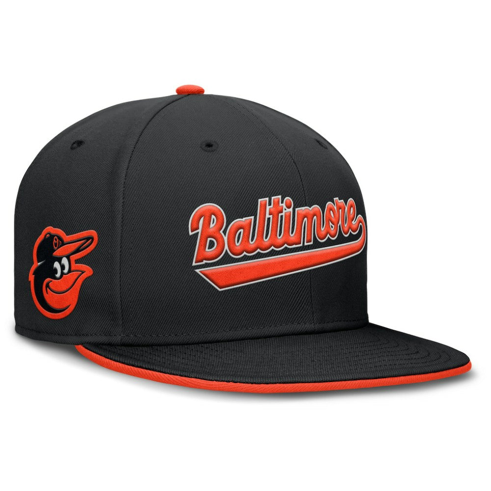 Baltimore Orioles Primetime Dri-FIT Round Bill True Fitted Hat - Black | Nike