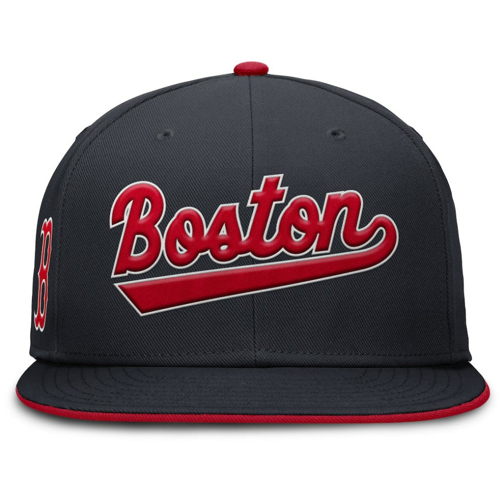 Boston Red Sox Primetime Dri-FIT Round Bill True Fitted Hat - Navy | Nike