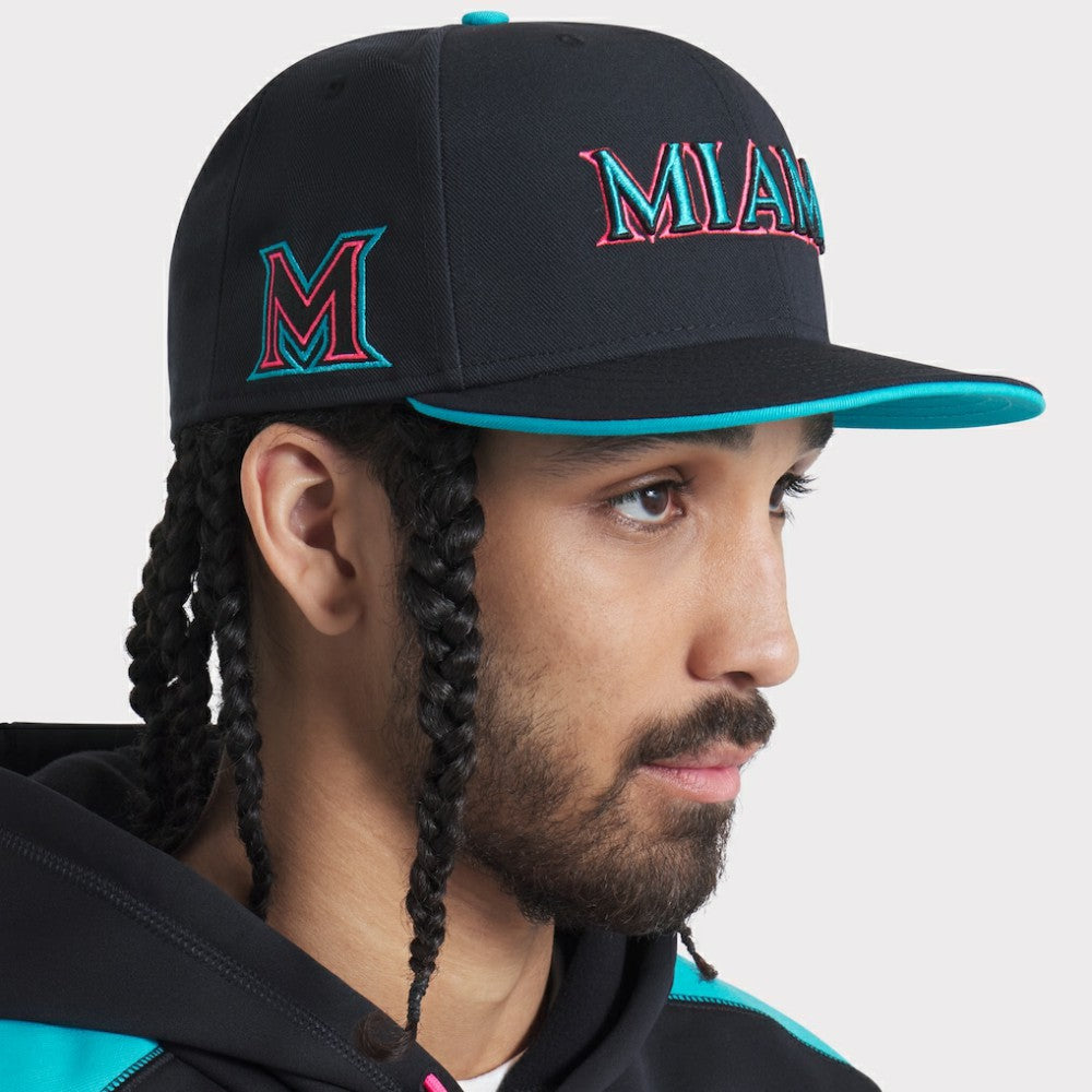 Miami Marlins 2025 City Connect Performance Fitted Hat - Black | Nike